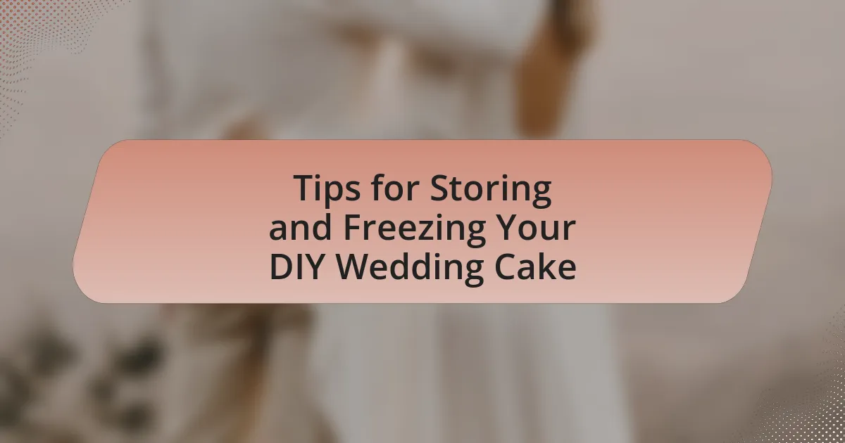 Tips for Storing and Freezing Your DIY Wedding Cake