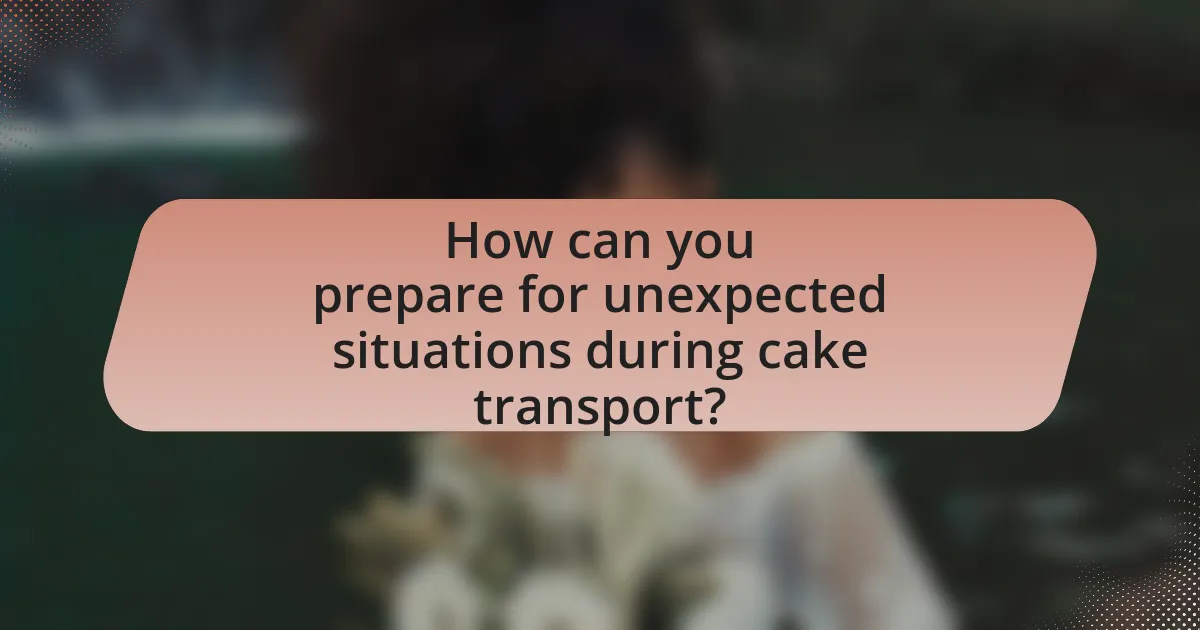 How can you prepare for unexpected situations during cake transport?