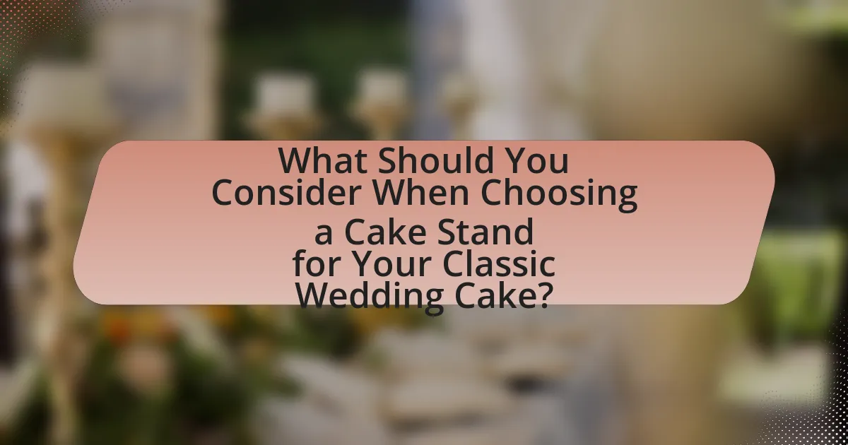 What Should You Consider When Choosing a Cake Stand for Your Classic Wedding Cake?