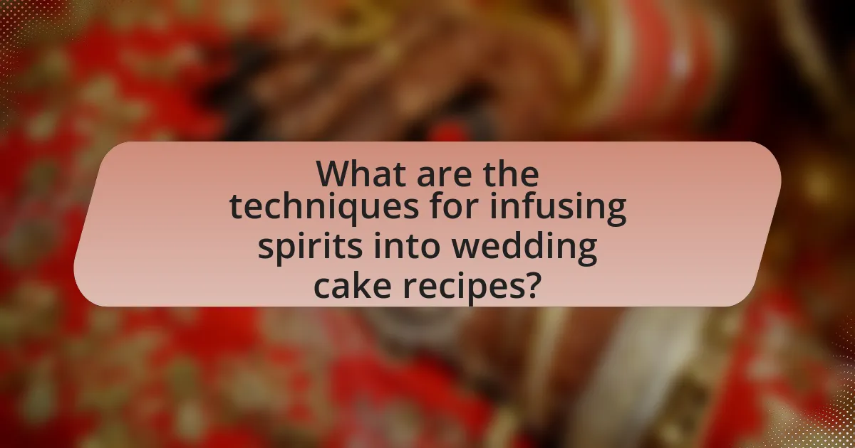What are the techniques for infusing spirits into wedding cake recipes?