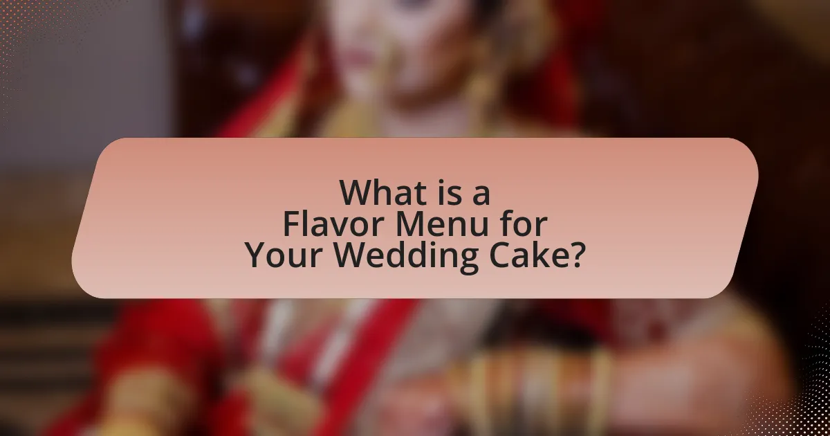 What is a Flavor Menu for Your Wedding Cake?