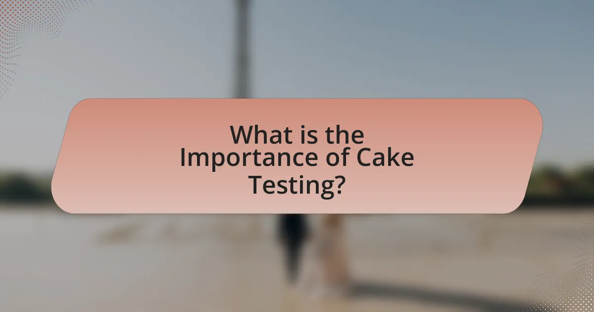 What is the Importance of Cake Testing?